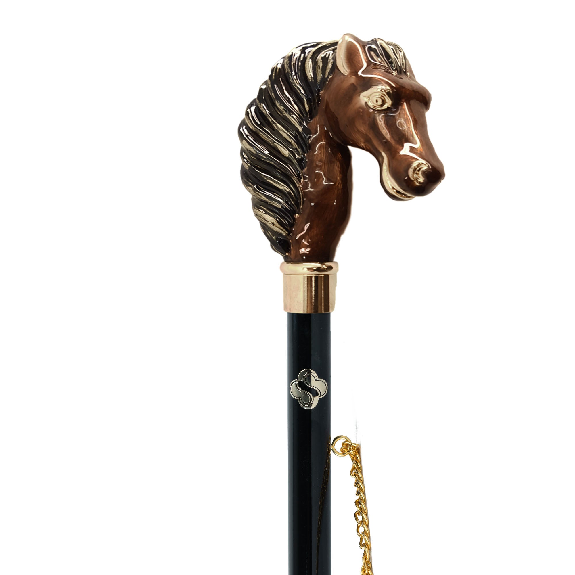 Horse Harmony: Hand-Painted 24K Gold-Plated Horse Shoehorn
