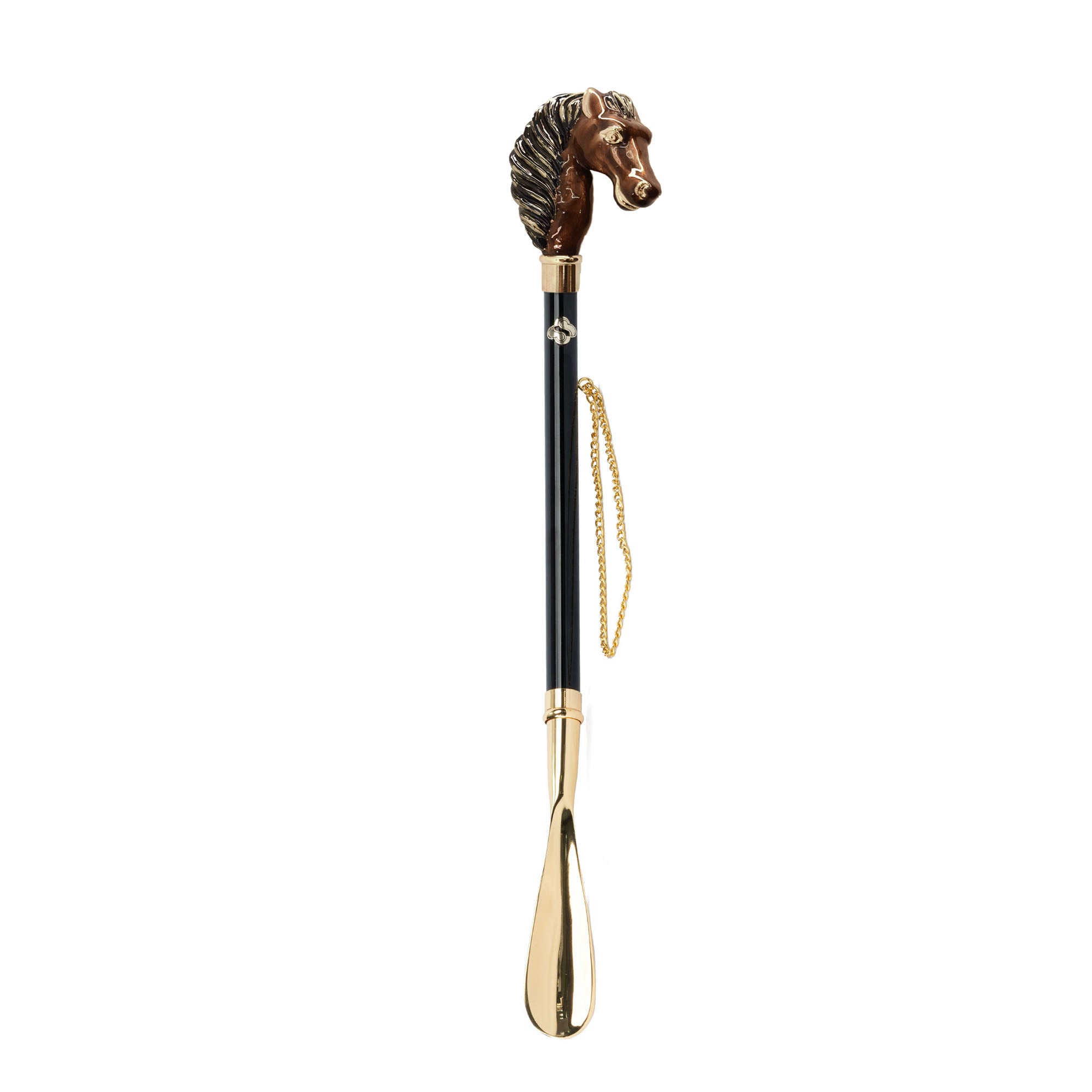 Horse Harmony: Hand-Painted 24K Gold-Plated Horse Shoehorn