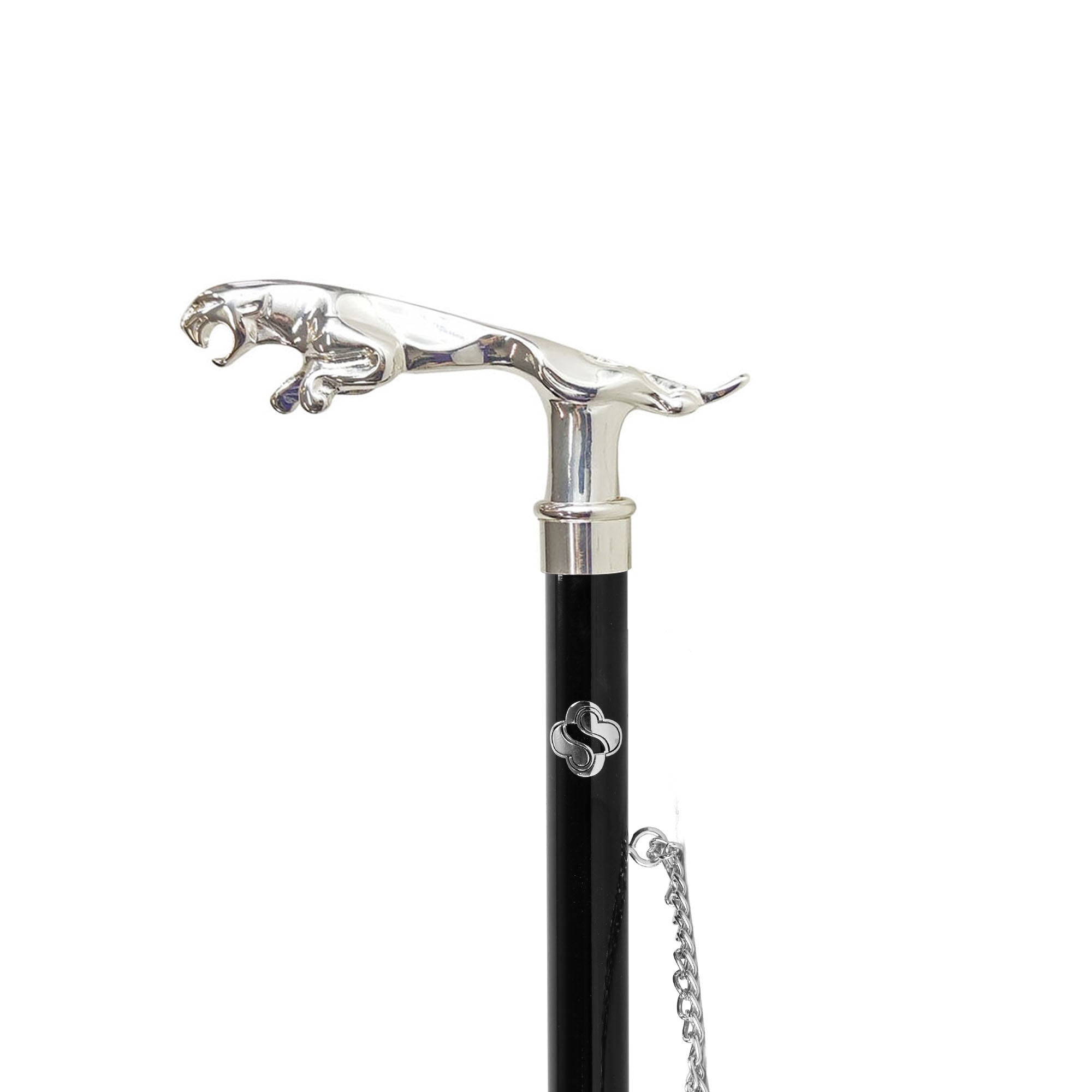 Calzador con mango de jaguar bañado en plata 925