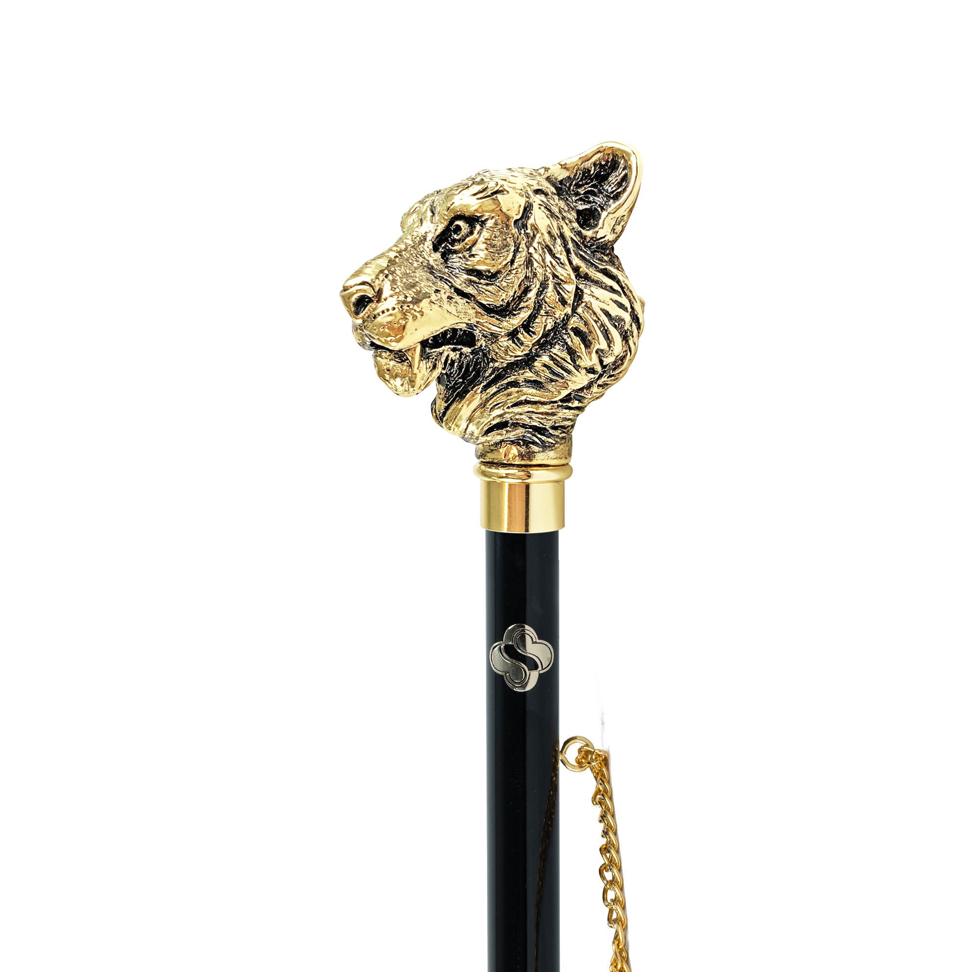Majestad Tigre: Calzador artesanal con mango de tigre chapado en oro de 24 quilates