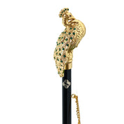 Calzador elegante con mango de pavo real - Cristales esmeralda
