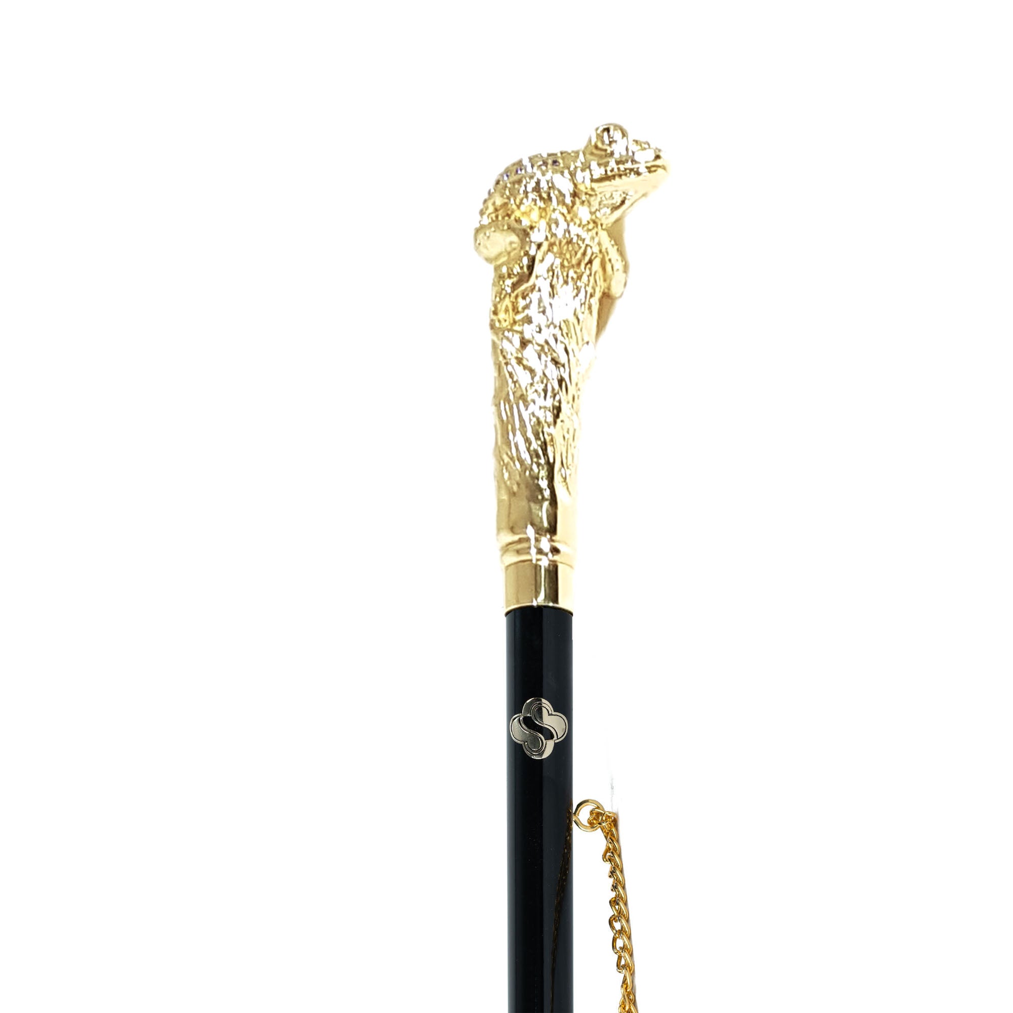 Leap into Luxury: Frog-Handled Shoehorn with Artistic Flair - Sapphire crystals