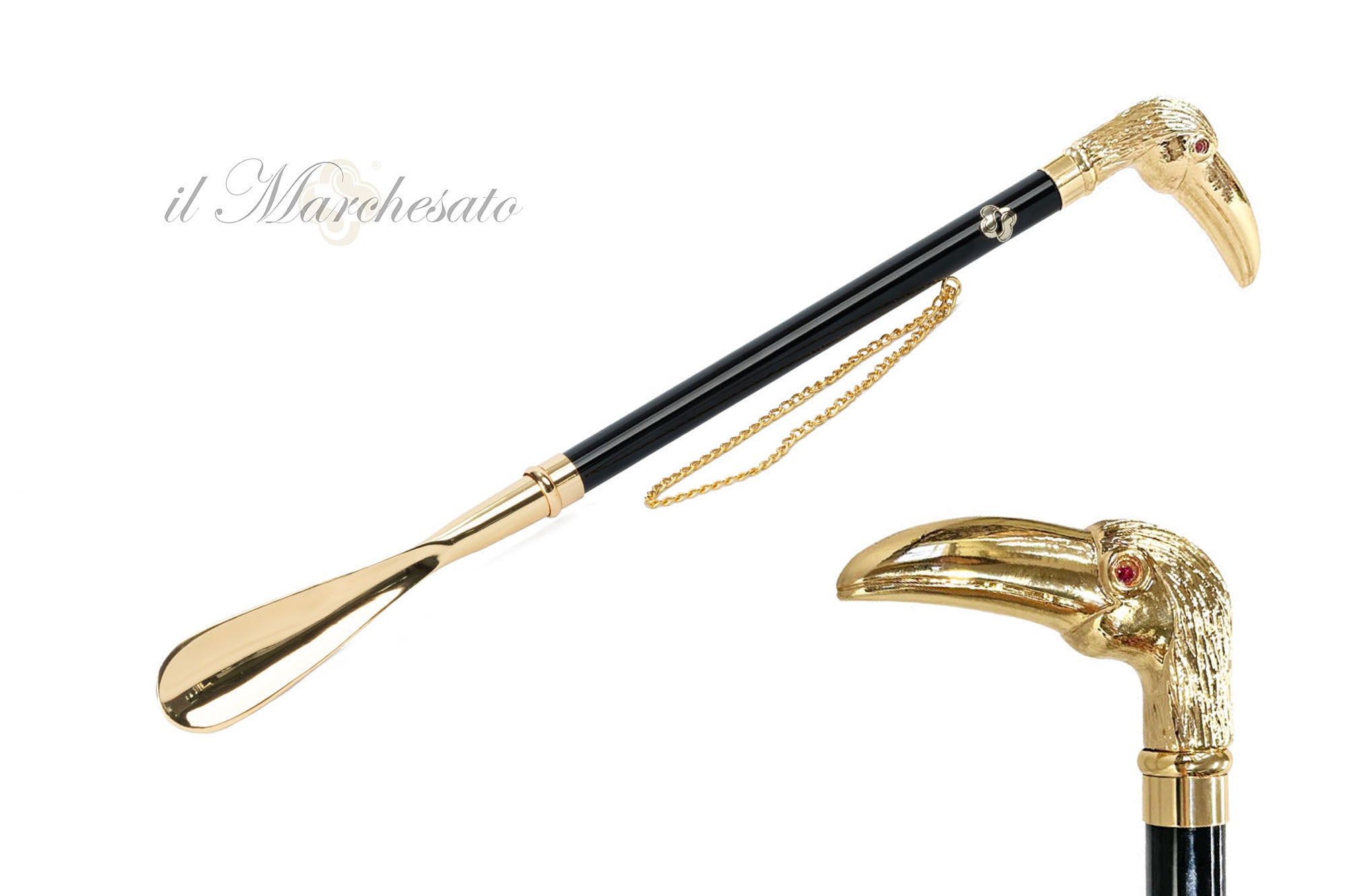 Toucan Tango: Calzador exquisito con mango de ave tropical vibrante