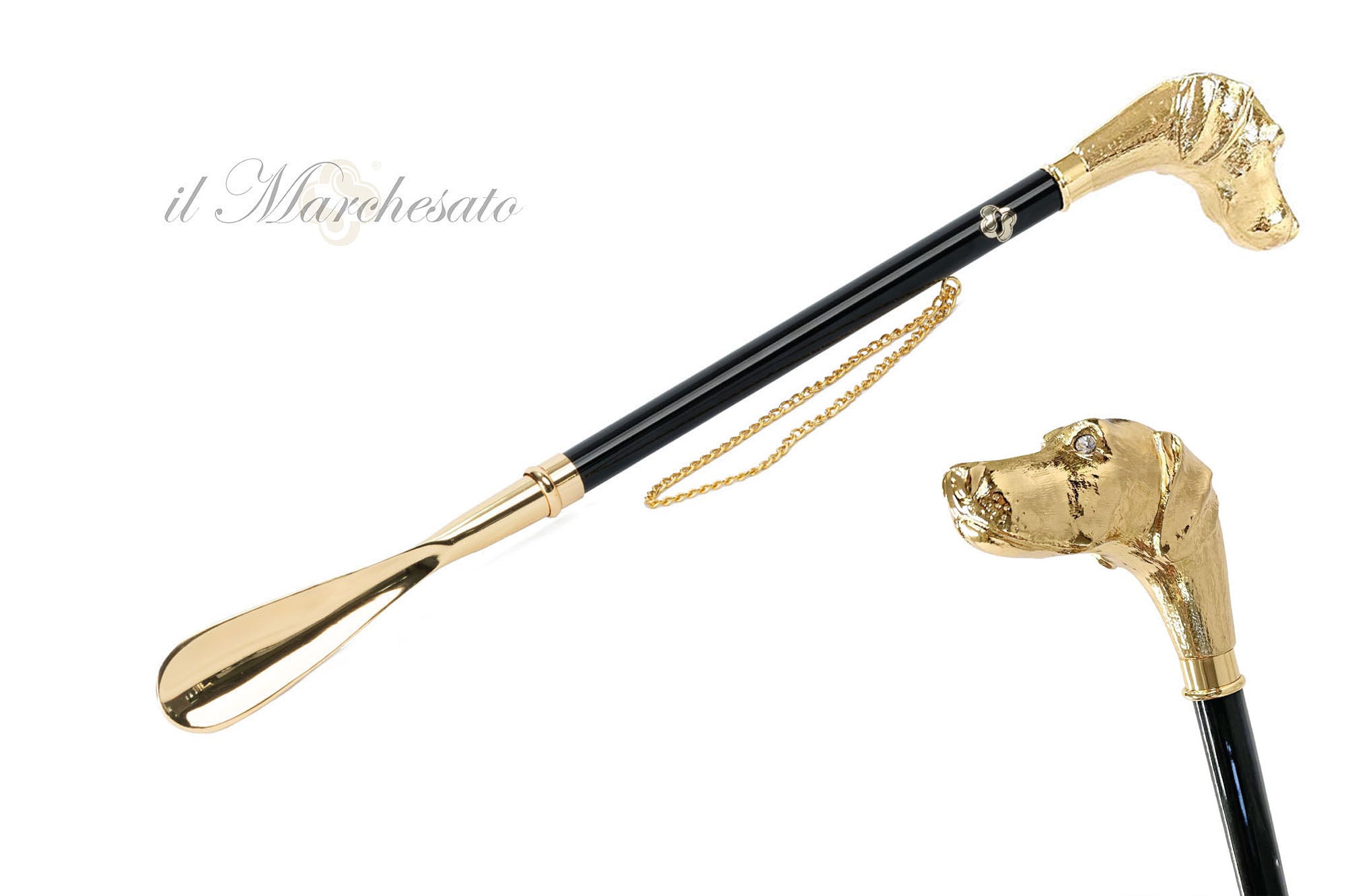 Elegancia canina: Calzador con mango en forma de perro fiel