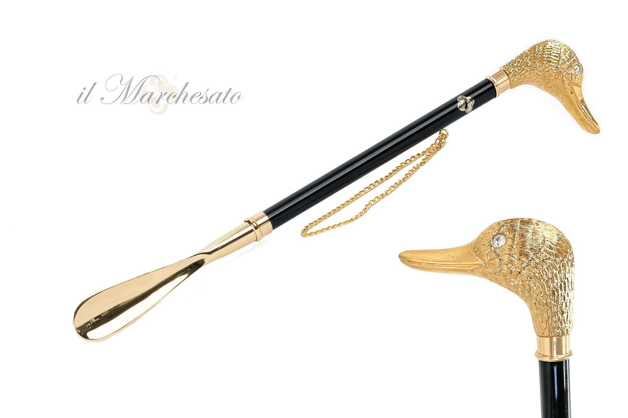 Duck Dynasty: Calzador hecho a mano con un peculiar mango de pato