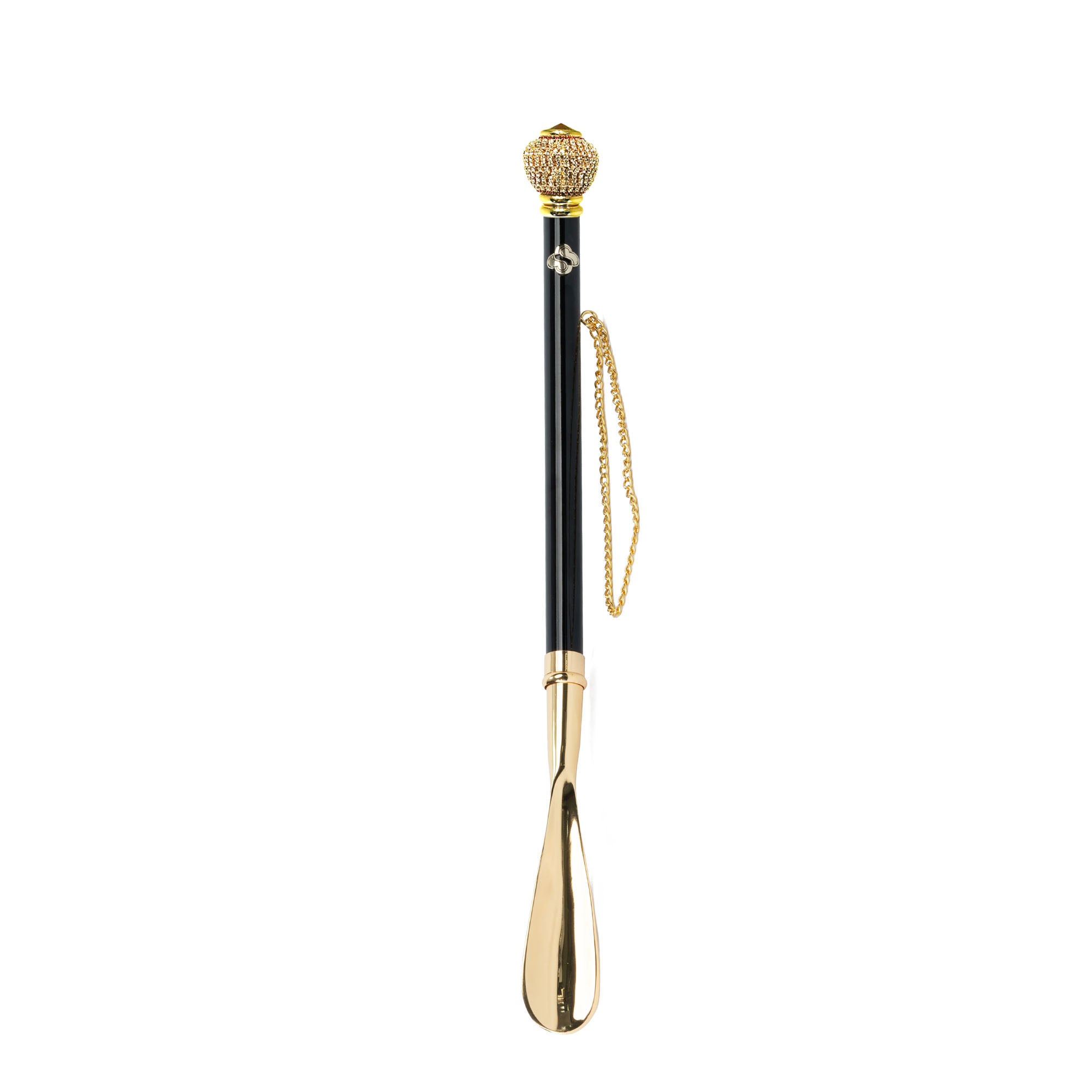 Exquisite Embellishments: 24K Gold-Plated Crystal Shoehorn