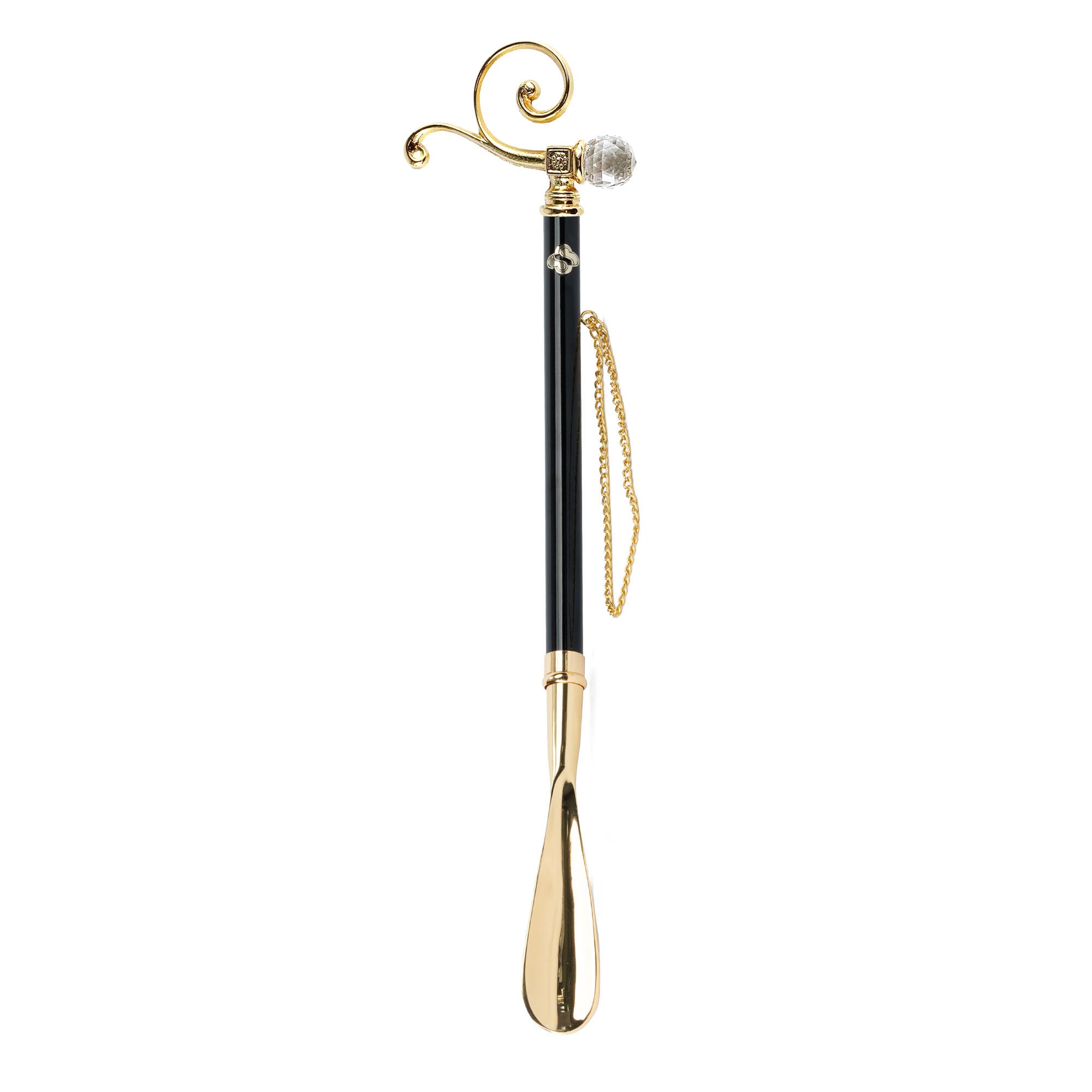 Elegancia Esculpida: Calzador Italiano con Cristal Dorado