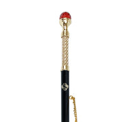 Artesanía de lujo: hecho a mano con un gran cristal rojo - Chapado en oro de 24K
