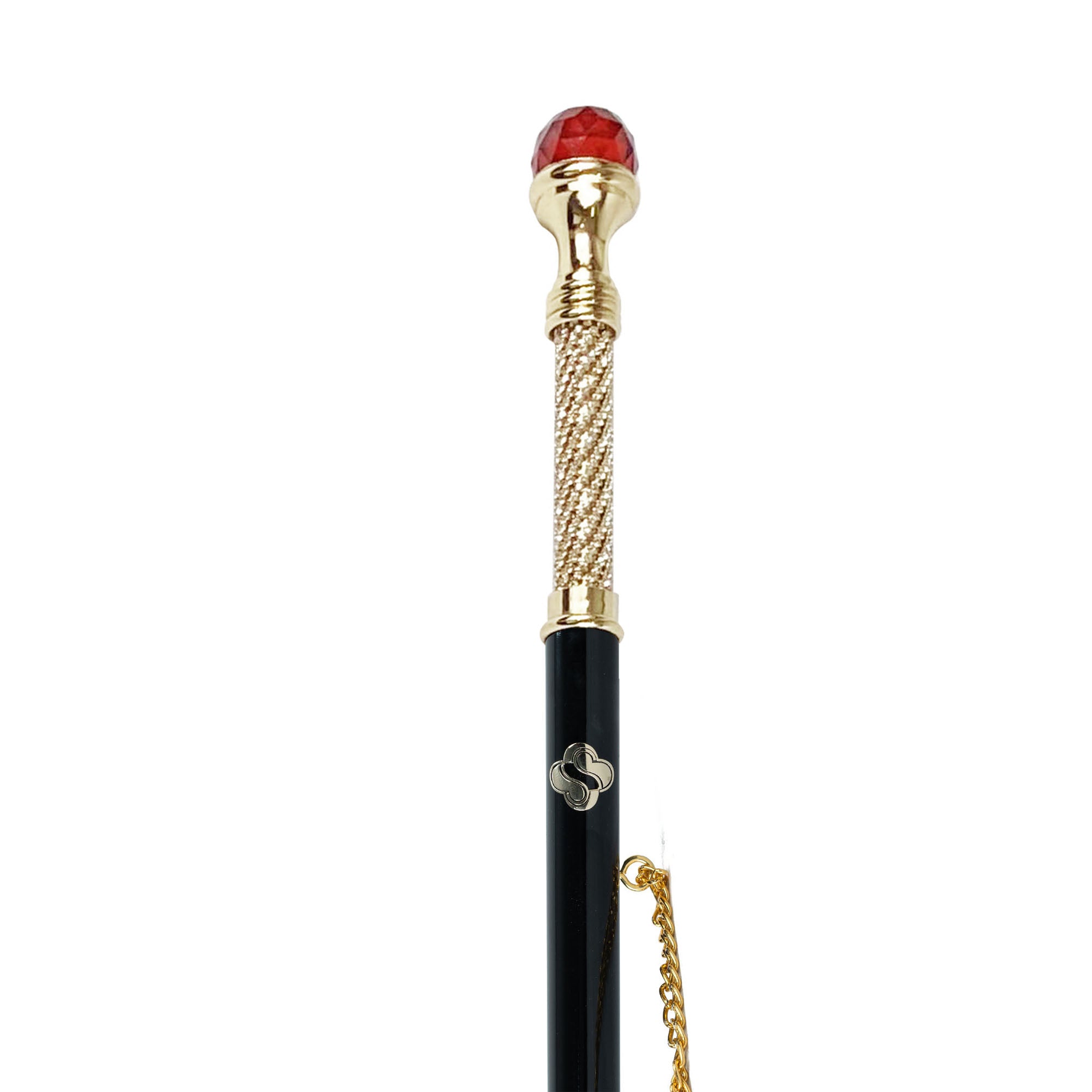 Artesanía de lujo: hecho a mano con un gran cristal rojo - Chapado en oro de 24K