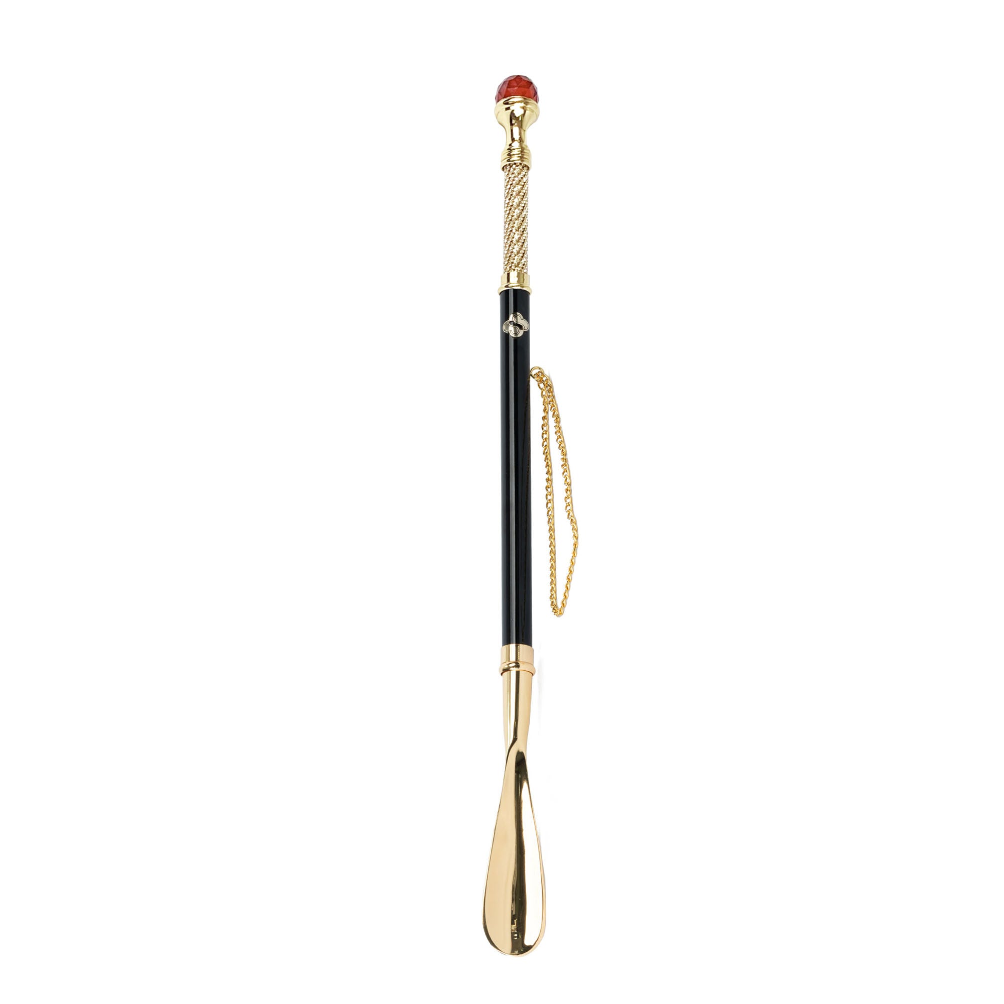 Artesanía de lujo: hecho a mano con un gran cristal rojo - Chapado en oro de 24K