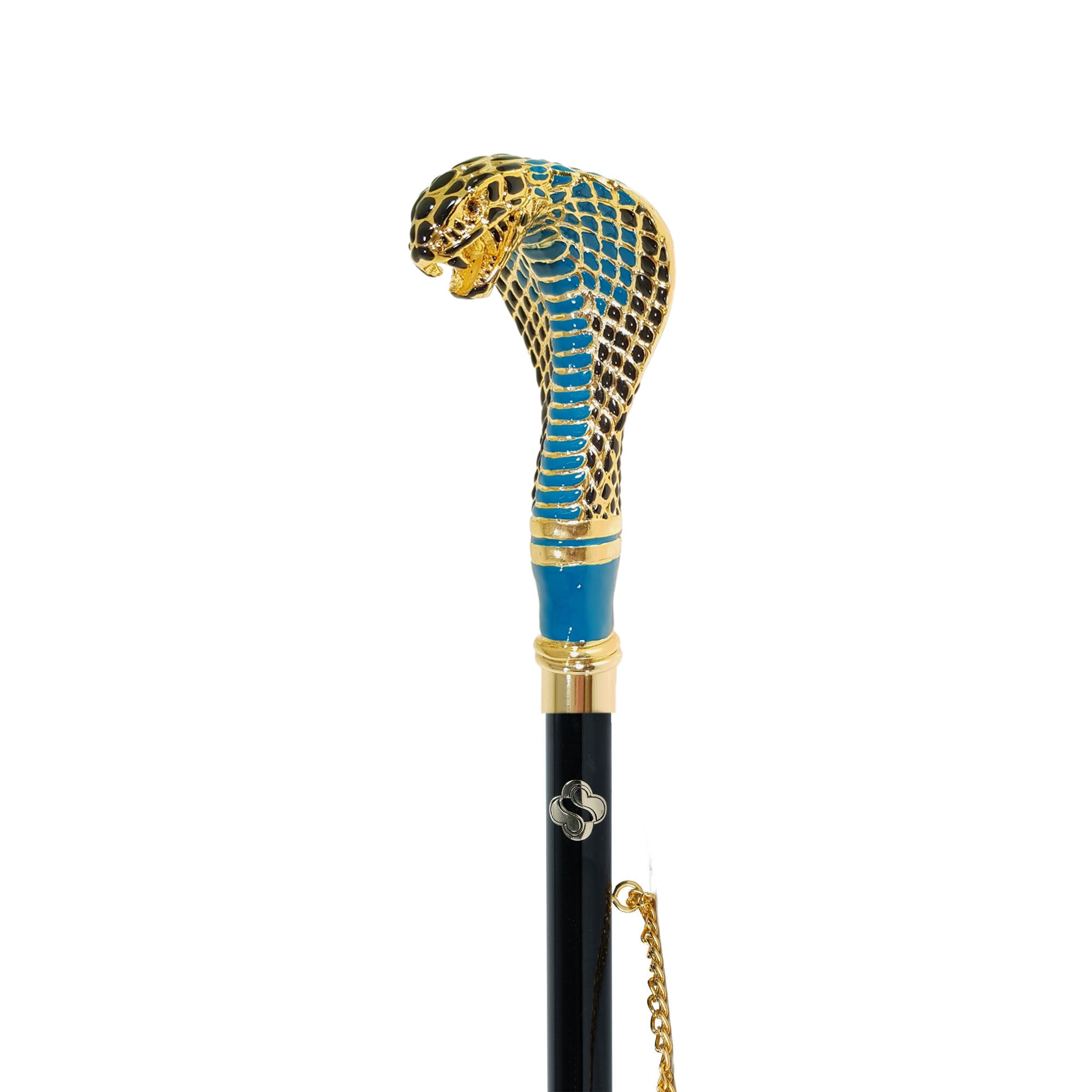 Artesanía Cobra: Calzador bañado en oro de 24 quilates con mango de cobra pintado a mano