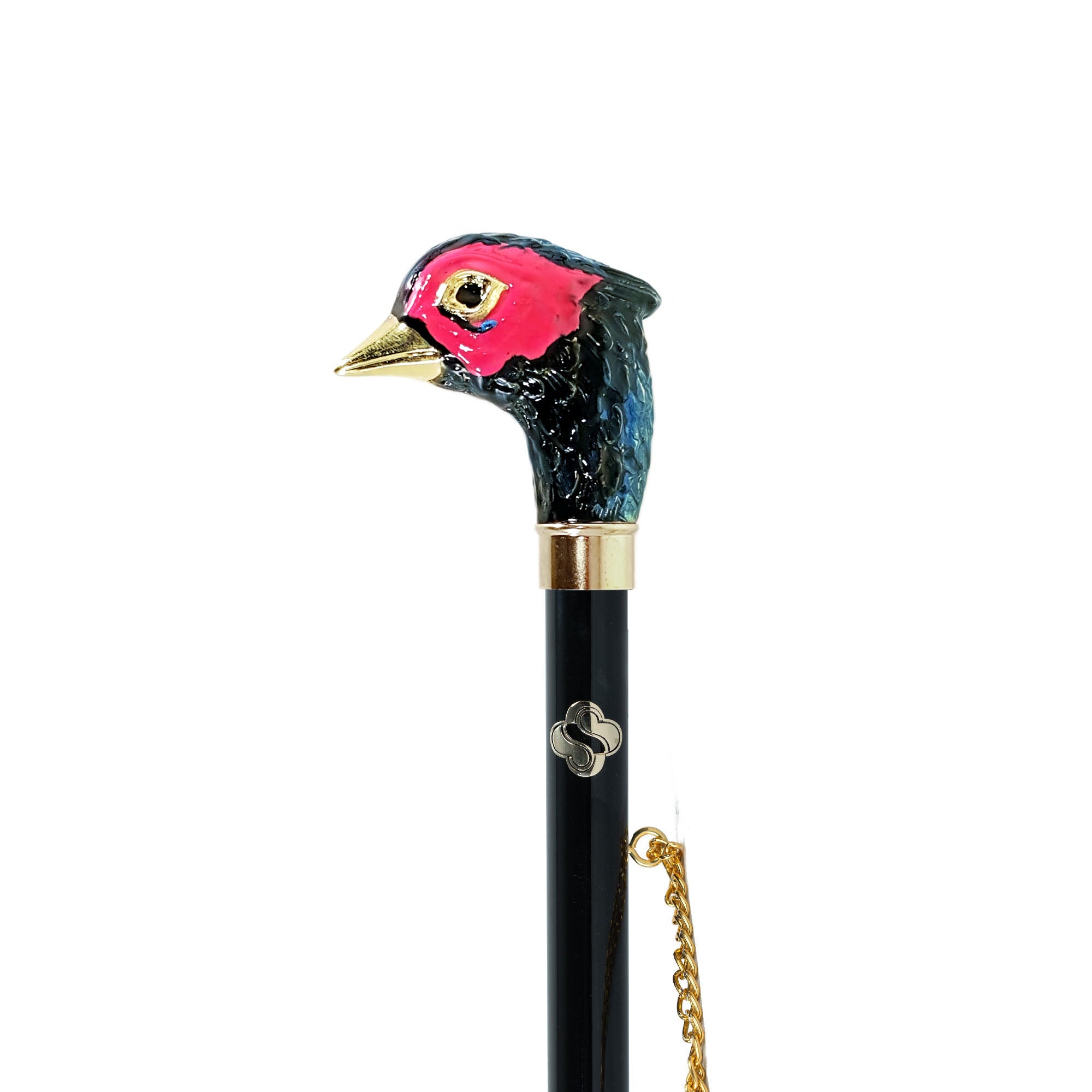 Pheasant Elegance: Hand-Painted 24K Gold-Plated Pheasant Shoehorn