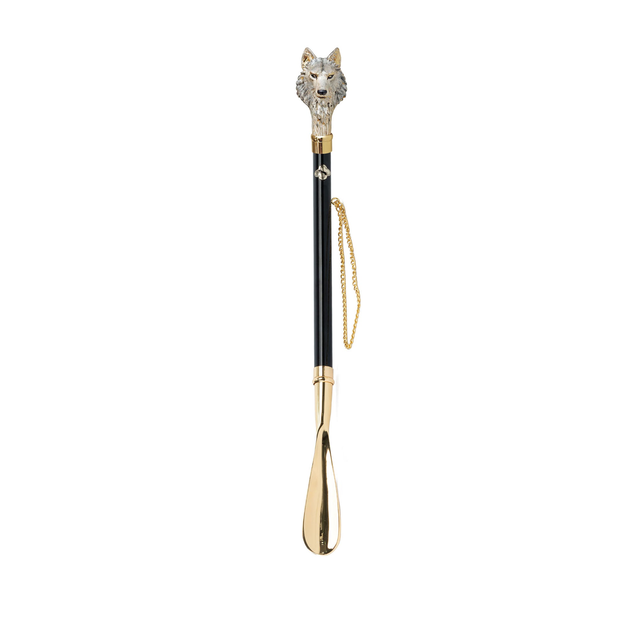 Wolf Luxury: Calzador de lobo pintado a mano y bañado en oro de 24 quilates