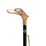 Lustrous Levriero: Calzador chapado en oro de 24 quilates con mango de galgo de cristal