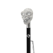 Calzador de lujo exclusivo chapado en plata con calavera y cristales