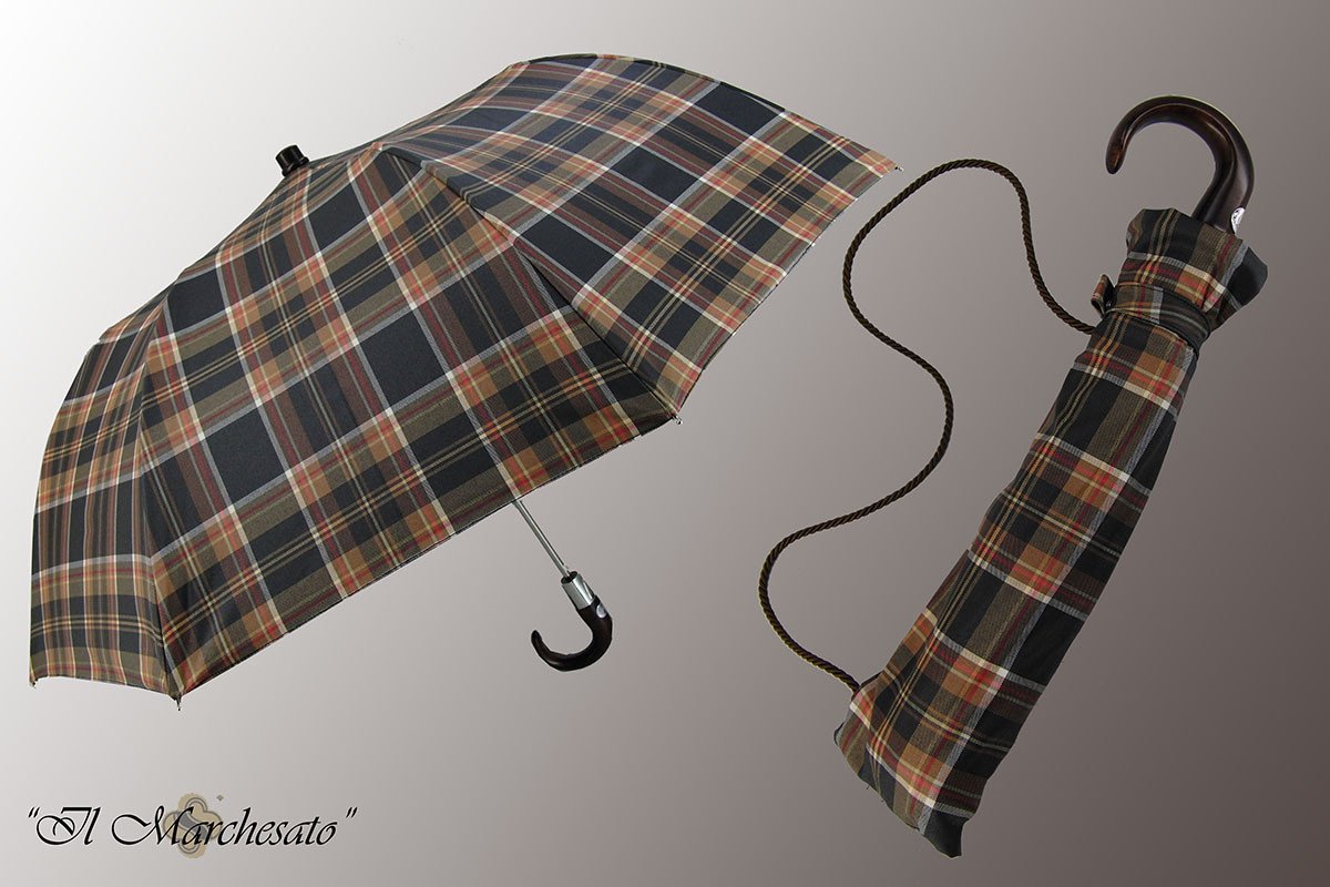 Multicolored - Handcrafted Men's Folding Umbrella - il-marchesato
