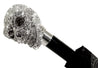 Lux Silver Swarovski Skull Folding Umbrella - il-marchesato