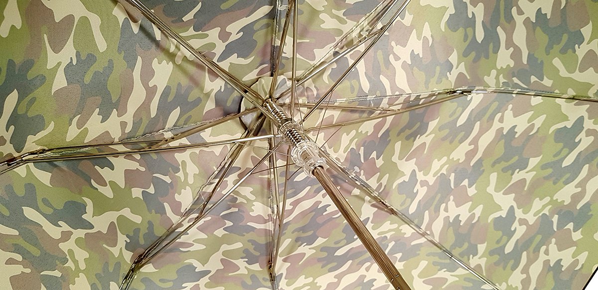 Camouflage Umbrella Folding With Bamboo Handle - il-marchesato