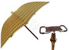 Handmade Leather Seat Umbrella- Multicolored Tartan - il-marchesato