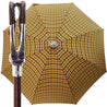 Handmade Leather Seat Umbrella- Multicolored Tartan - il-marchesato