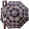 Handcrafted Leather Seat Umbrella- Blue  Beige - il-marchesato
