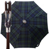 Handcrafted Leather Seat Umbrella- Black Watch Tartan - il-marchesato