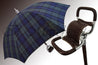 Handcrafted Leather Seat Umbrella- Black Watch Tartan - il-marchesato