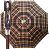 Handcrafted Leather Seat Umbrella- Brown Tartan - il-marchesato