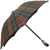 Handmade Leather Seat Umbrella- Green & Brown Tartan - il-marchesato