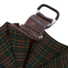 Handmade Leather Seat Umbrella- Green & Brown Tartan - il-marchesato