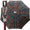 Handmade Leather Seat Umbrella- Green & Brown Tartan - il-marchesato
