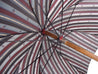 Multicolour Striped Umbrella - Natural Chestnut Wood-Handle - il-marchesato