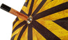 Handcrafted Umbrella - Striped Gold and Dark Brown  - Chestnut Wood-Handle - il-marchesato