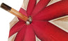 Handcrafted Umbrella - Striped Red And Cream - Shaded Colors - Malacca Wood-Handle - il-marchesato