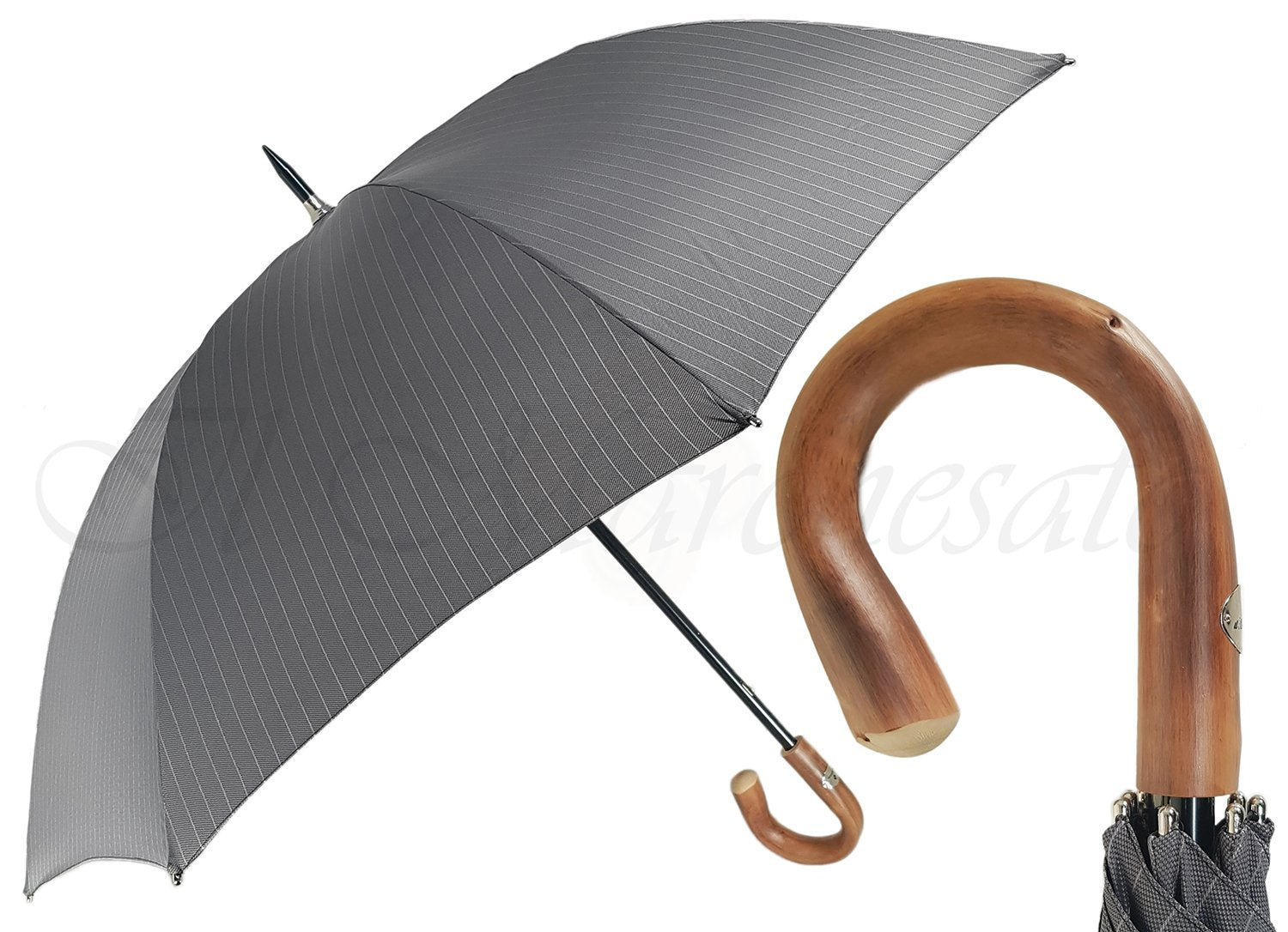Grey Oversized Men's Umbrella - il-marchesato