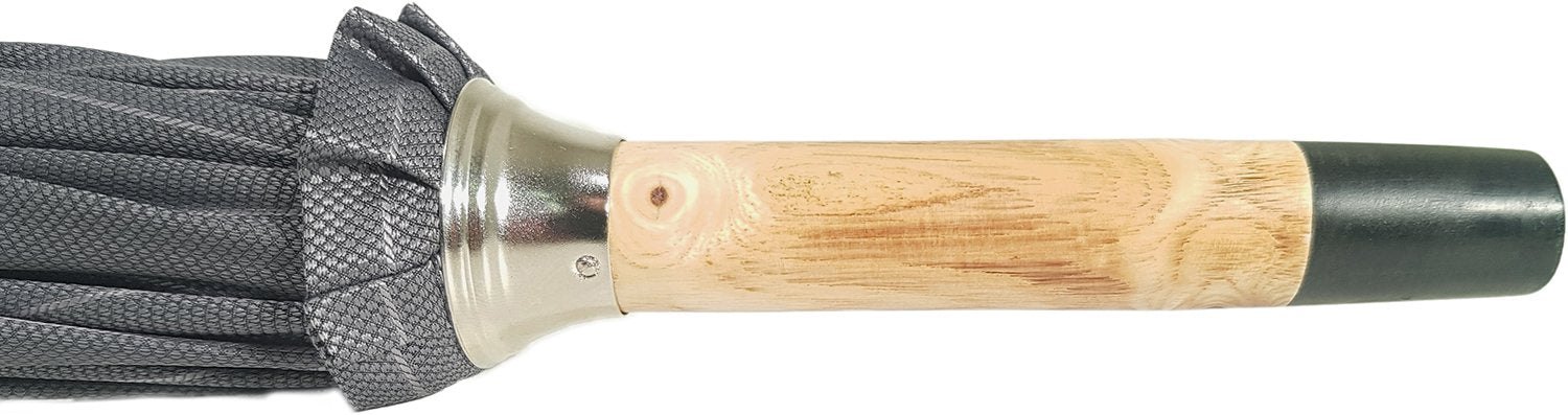 Handcrafted Grey Umbrella - Natural Ash Wood-Handle - il-marchesato