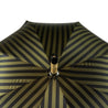 Handcrafted Dark Green striped Umbrella - Natural Ash Wood hand-curved - IL MARCHESATO LUXURY UMBRELLAS, CANES AND SHOEHORNS