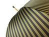 Handcrafted Dark Green striped Umbrella - Natural Ash Wood hand-curved - IL MARCHESATO LUXURY UMBRELLAS, CANES AND SHOEHORNS