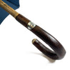 Elegant Blue umbrella with Natural Chestnut Wood hand-curved - IL MARCHESATO LUXURY UMBRELLAS, CANES AND SHOEHORNS