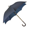 Elegant Blue umbrella with Natural Chestnut Wood hand-curved - IL MARCHESATO LUXURY UMBRELLAS, CANES AND SHOEHORNS