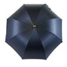 Elegant Blue umbrella with Natural Chestnut Wood hand-curved - IL MARCHESATO LUXURY UMBRELLAS, CANES AND SHOEHORNS