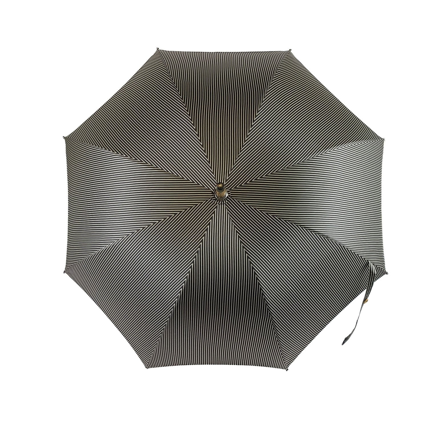 Black&White umbrella with Malacca Wood hand-curved - IL MARCHESATO LUXURY UMBRELLAS, CANES AND SHOEHORNS