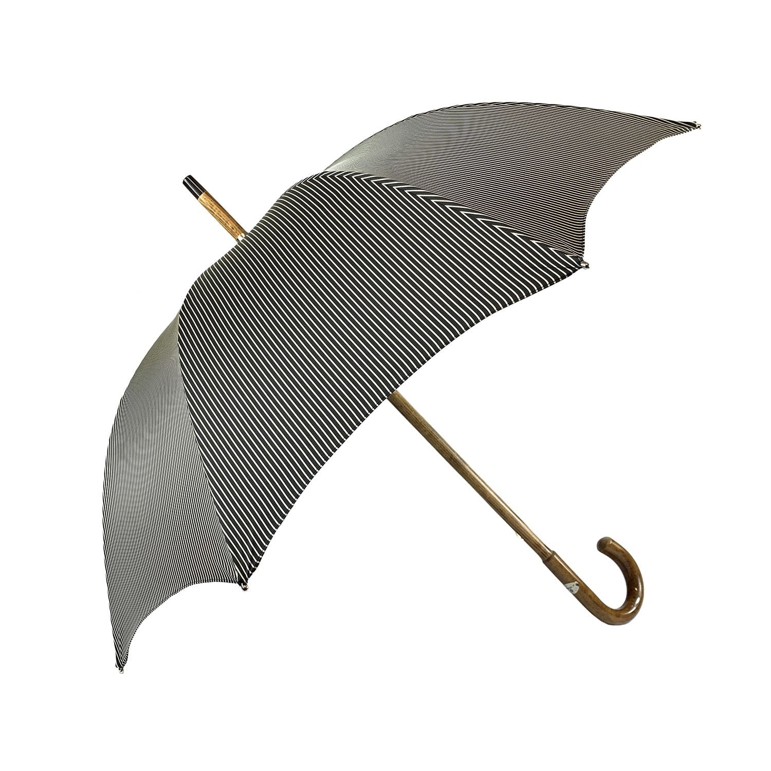 Black&White umbrella with Malacca Wood hand-curved - IL MARCHESATO LUXURY UMBRELLAS, CANES AND SHOEHORNS