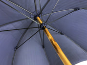 Blue Navy umbrella with Natural Chestnut Wood hand-curved - IL MARCHESATO LUXURY UMBRELLAS, CANES AND SHOEHORNS