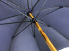 Blue Navy umbrella with Natural Chestnut Wood hand-curved - IL MARCHESATO LUXURY UMBRELLAS, CANES AND SHOEHORNS