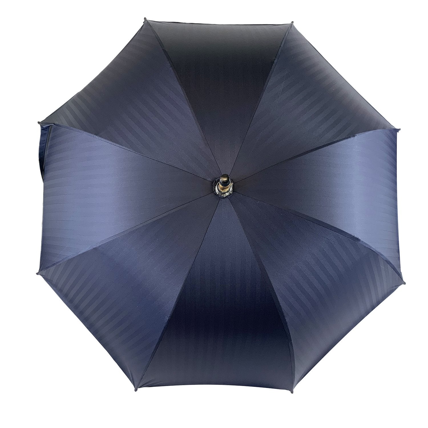 Blue Navy umbrella with Natural Chestnut Wood hand-curved - IL MARCHESATO LUXURY UMBRELLAS, CANES AND SHOEHORNS