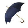 Blue Navy umbrella with Natural Chestnut Wood hand-curved - IL MARCHESATO LUXURY UMBRELLAS, CANES AND SHOEHORNS