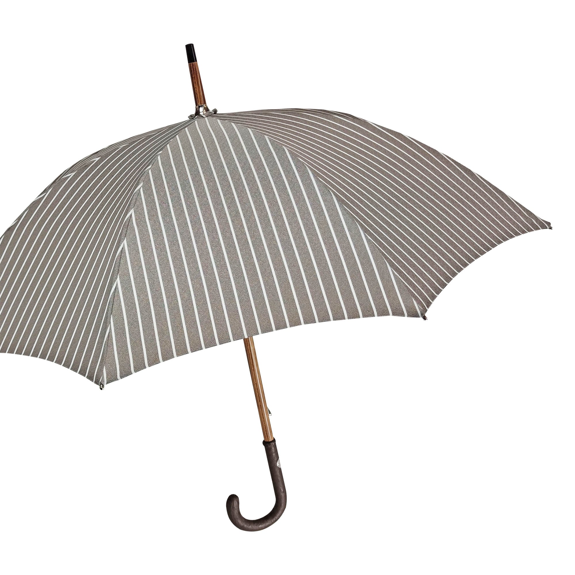 Classic Striped Umbrella with Ostrich leather handle