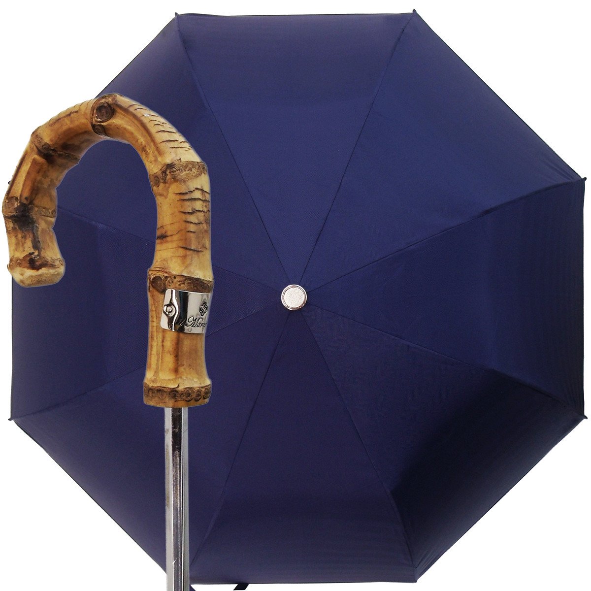 Handmade Men's Compact Umbrella in a Blue Color - il-marchesato