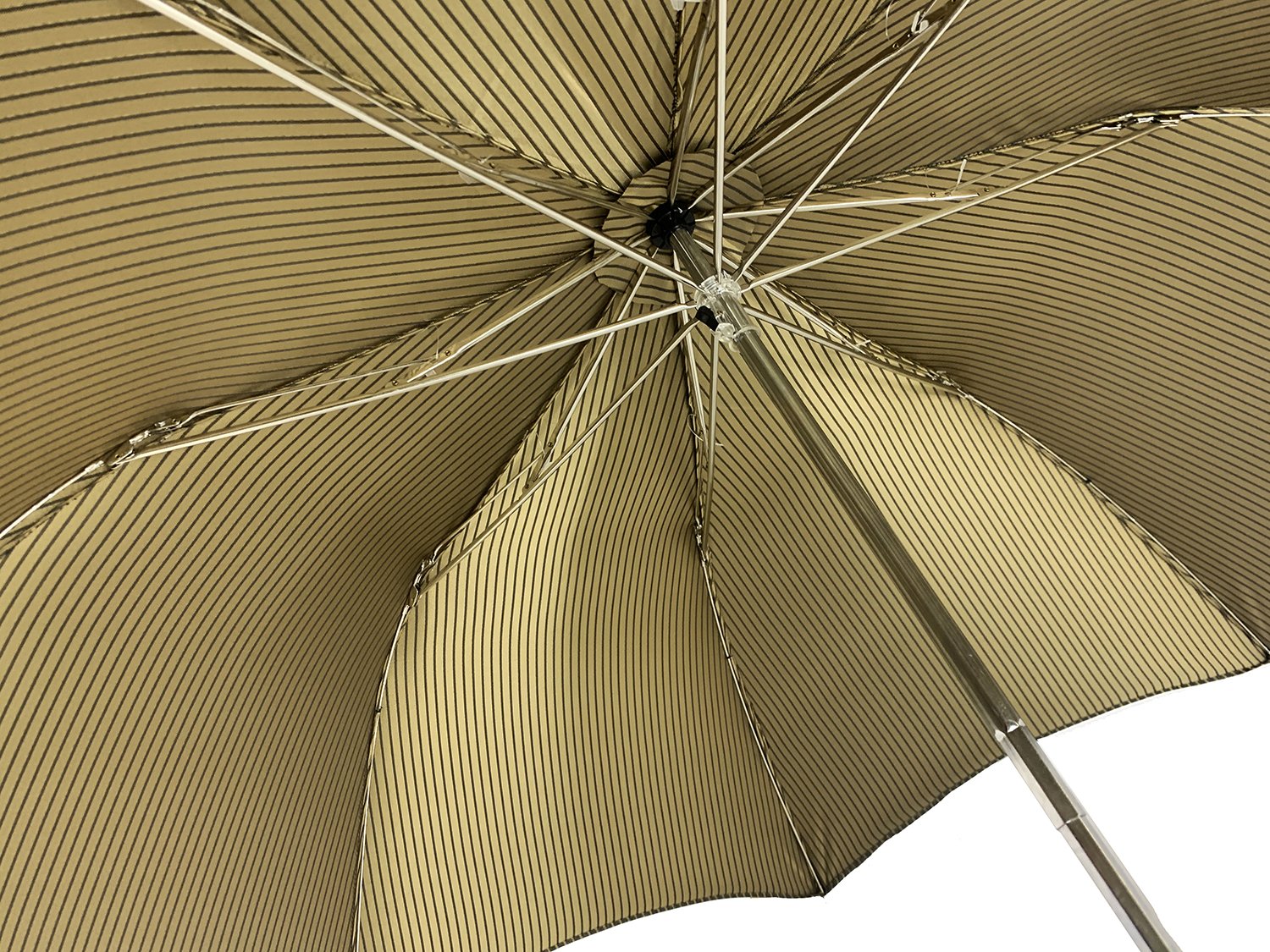 Folding Brown and Gold striped umbrella for men - IL MARCHESATO LUXURY UMBRELLAS, CANES AND SHOEHORNS